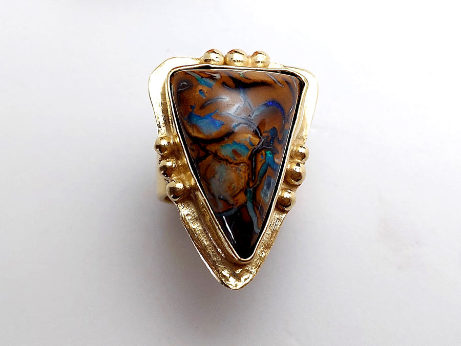 Australian Triangle Opal Ring