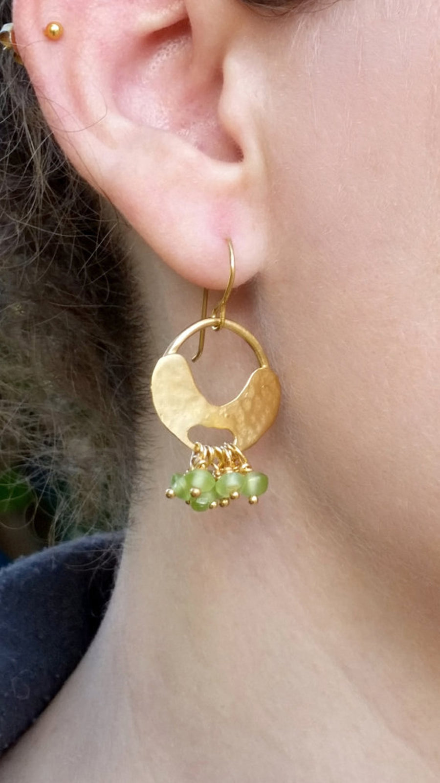 Peridot Gold Hoop Earrings