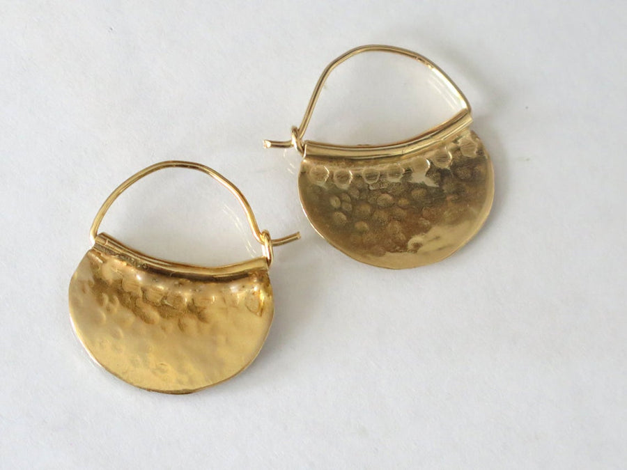 Tribal Gold Hoop Earrings