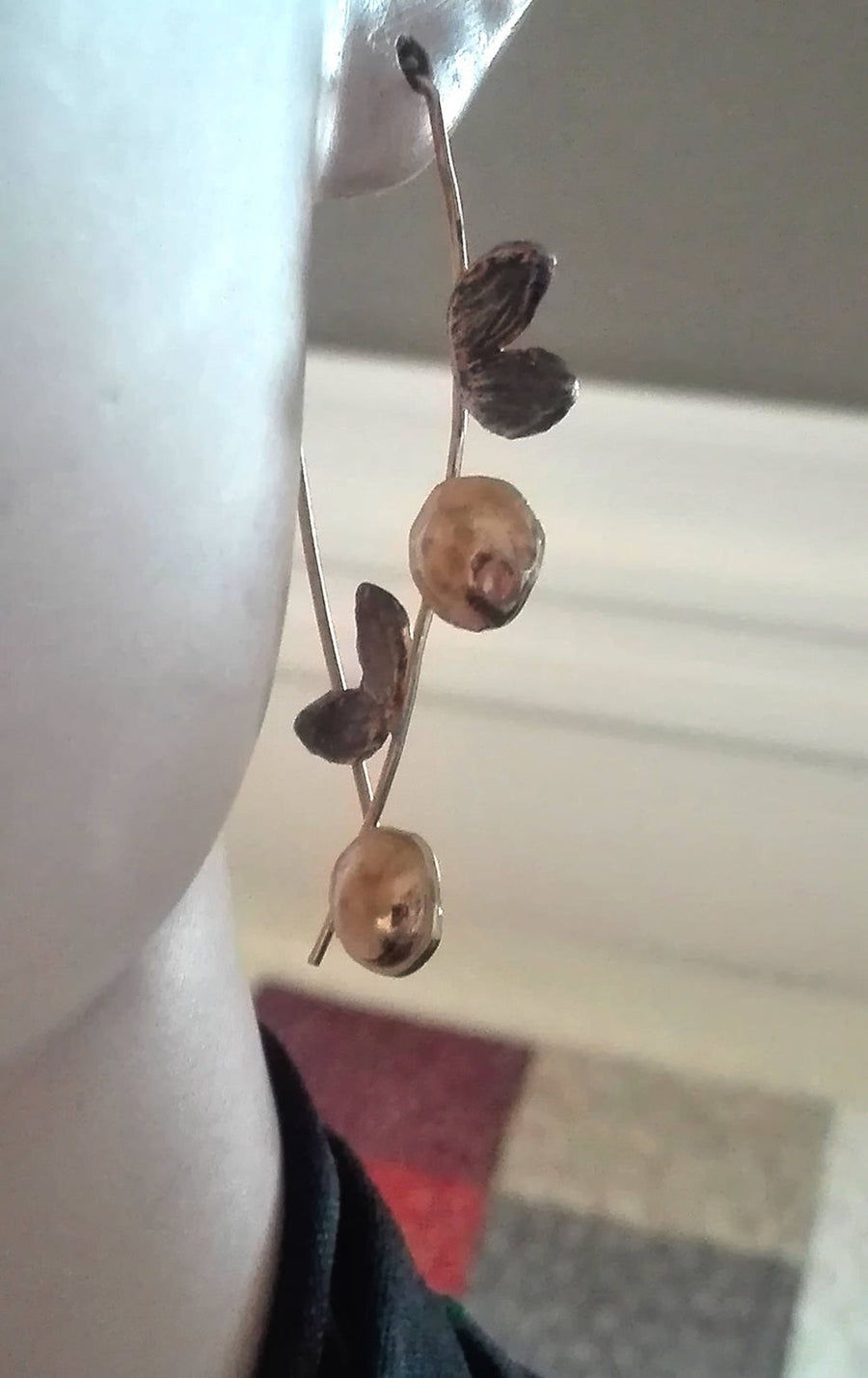 Two Tone Unique Dangle Earrings