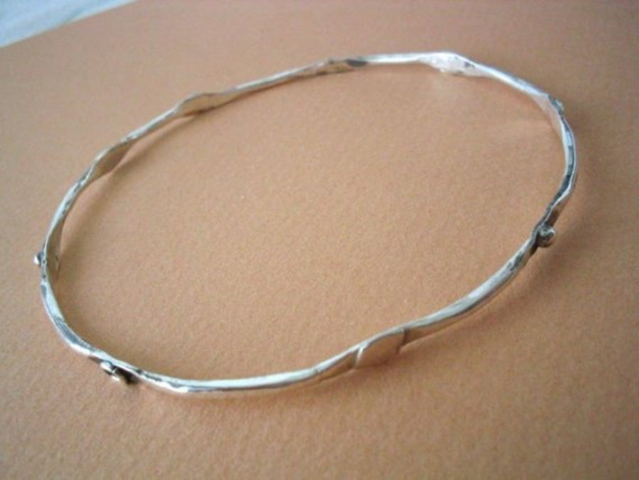 Thin Sterling Silver Stacking Bracelet.