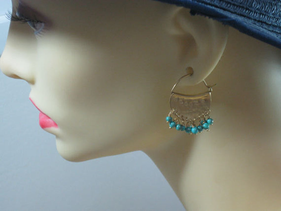Turquoise Birthstone Chandelier Silver earrings