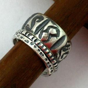 Carved Stacking Silver Ring Collection