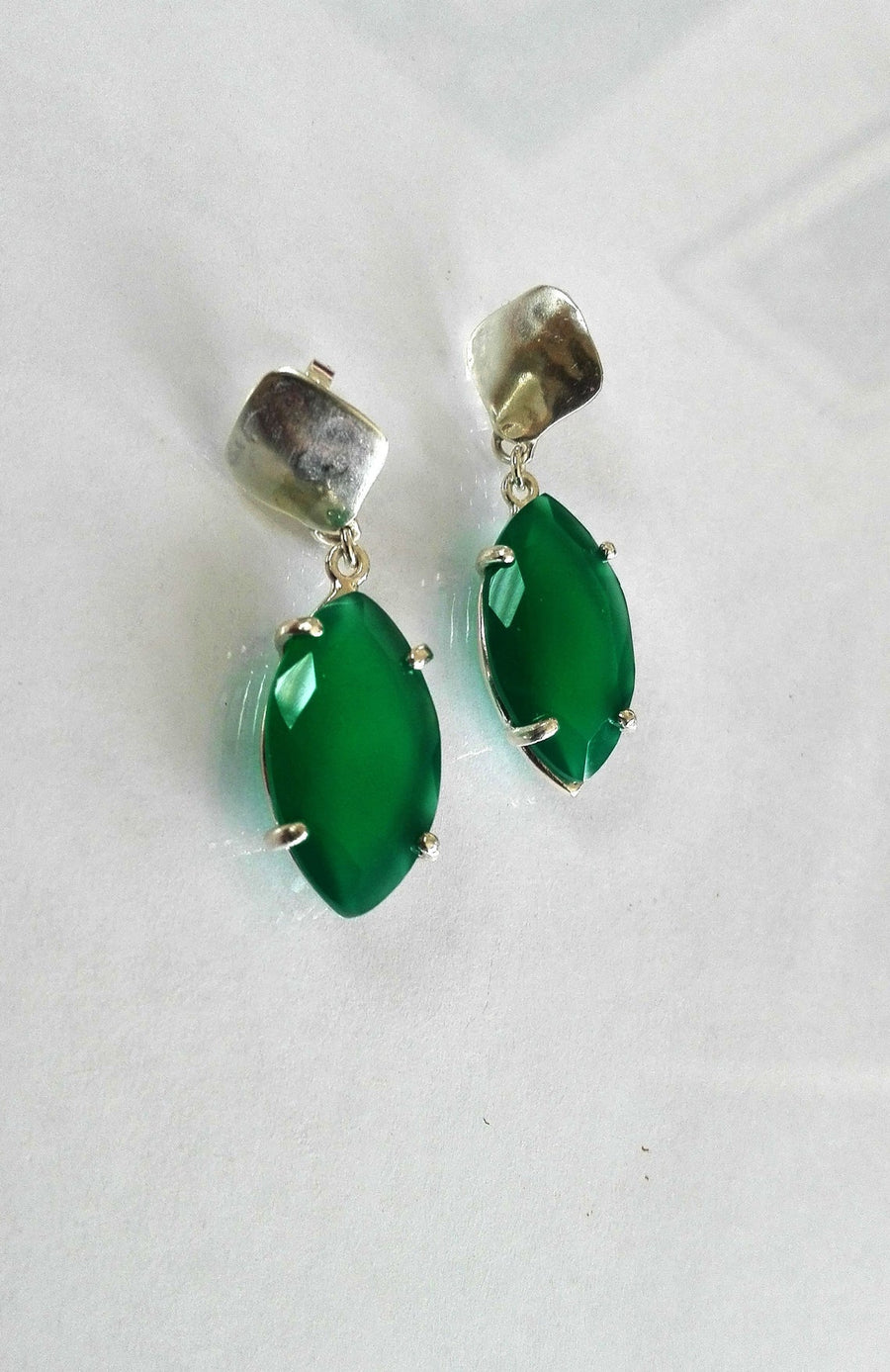 Green Onyx Sterling Silver Dangle Earrings