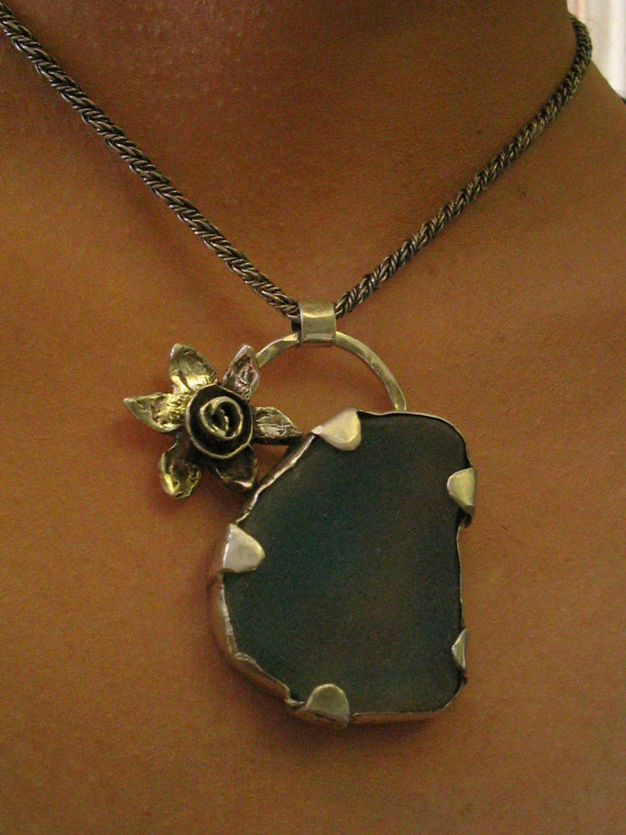 Large Statement Sea glass Necklace