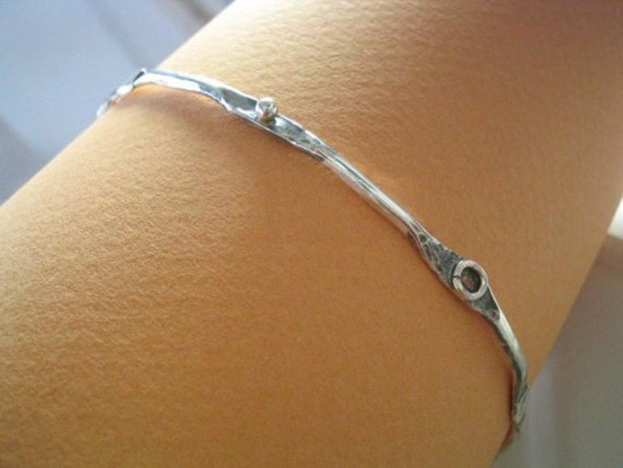 Thin Sterling Silver Stacking Bracelet.