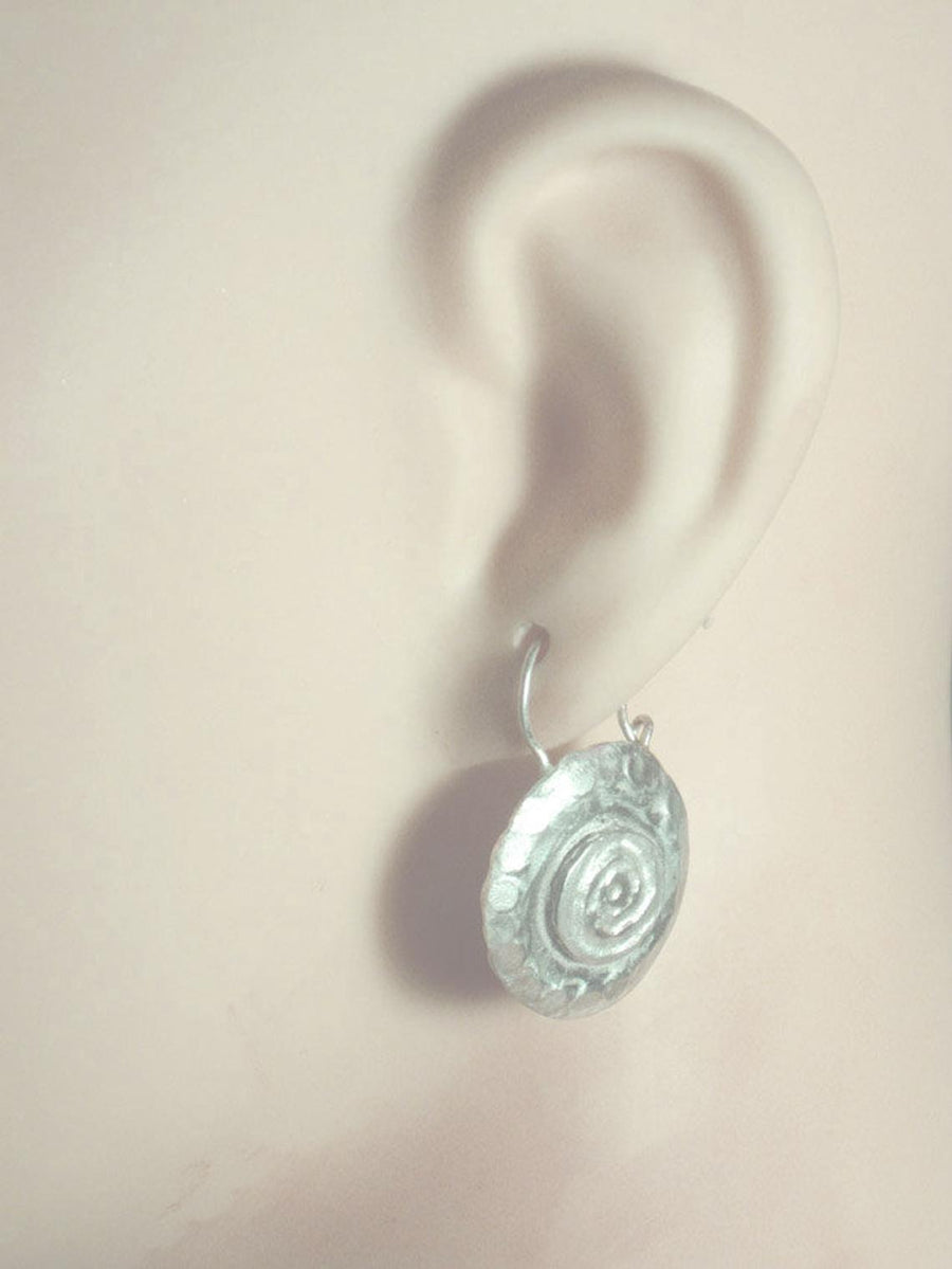 Swirl Round Sterling Hoop Earrings