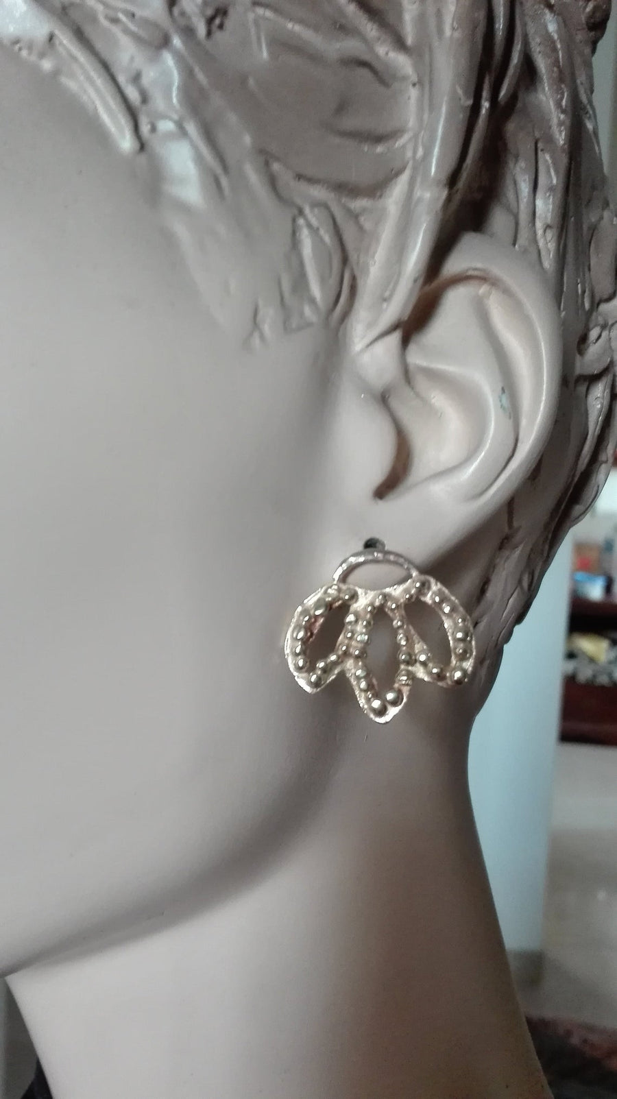 Elegant Gold Leaf Stud Earrings