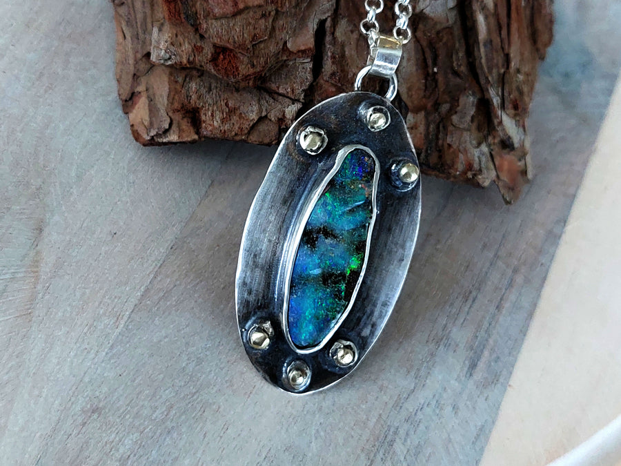 Boulder Opal Pendant Necklace