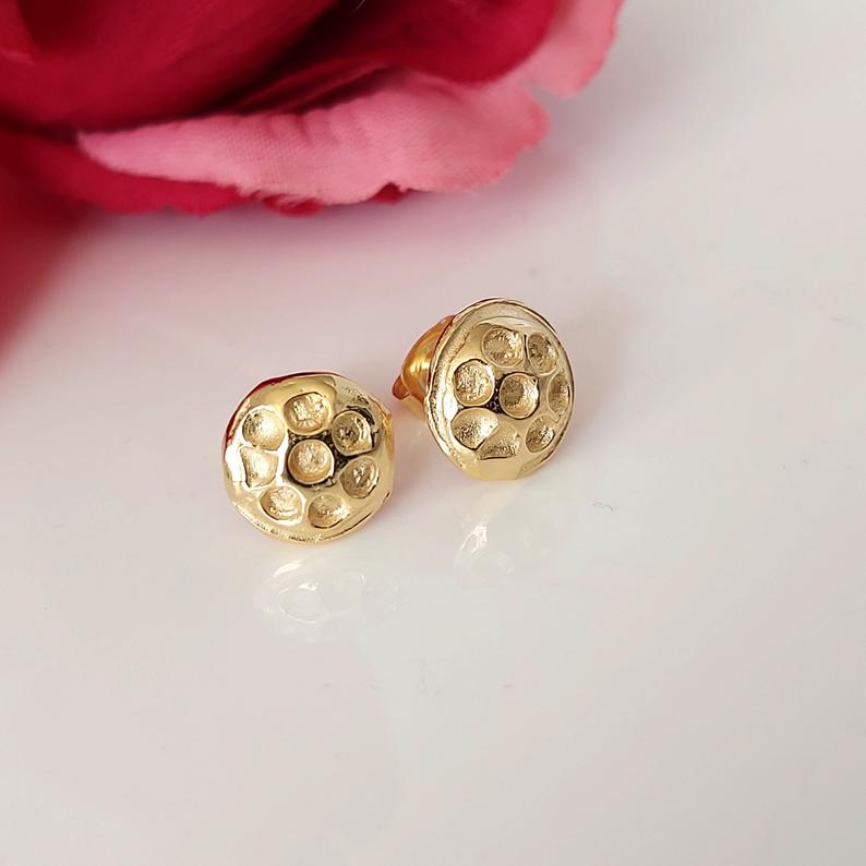 Small Textured Gold Studs