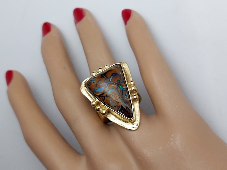 Australian Triangle Opal Ring