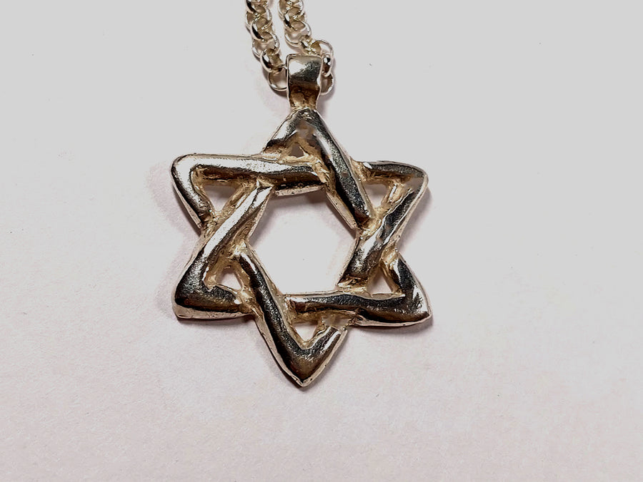 Silver Star of David Necklace