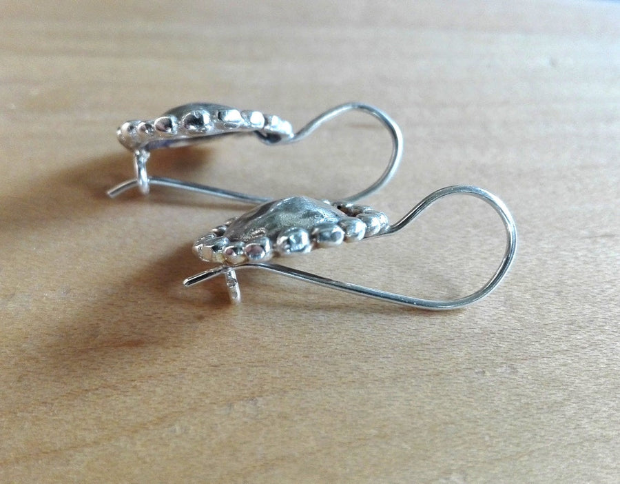 Small Handmade Dangle Silver Earrings.
