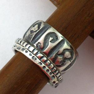 Carved Stacking Silver Ring Collection