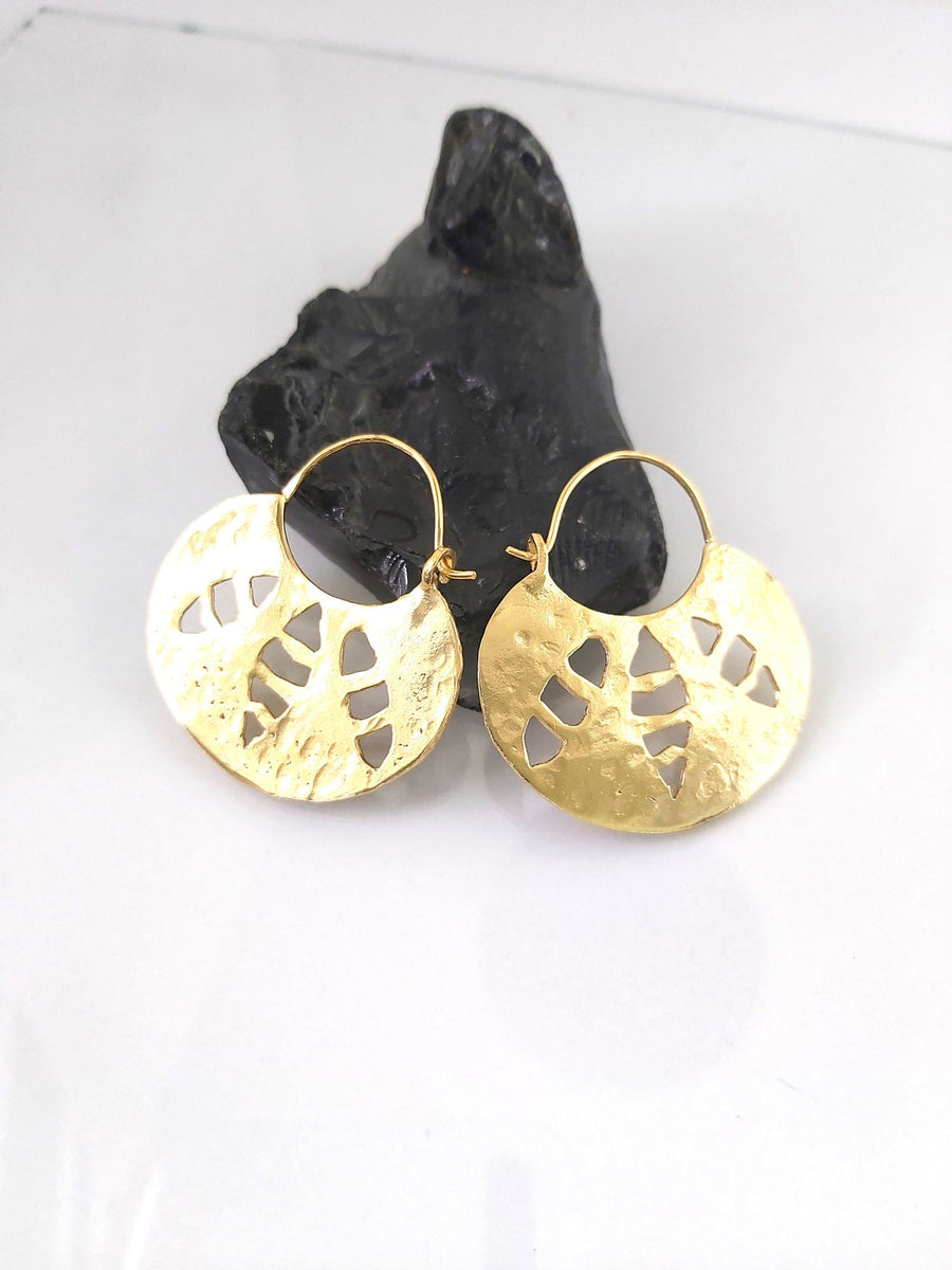 Large Cut Out Gold Hoop Earrings