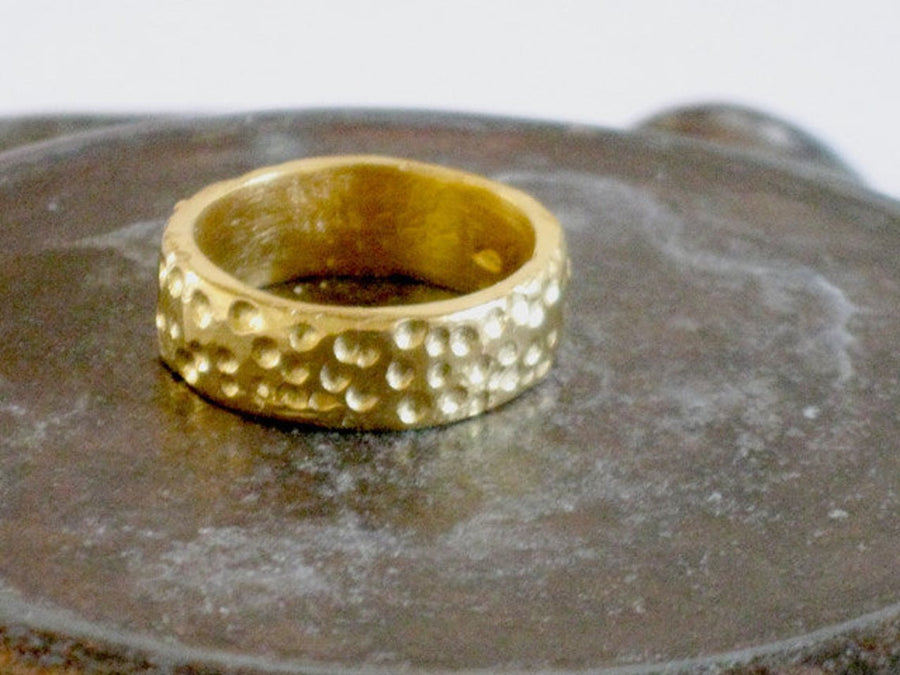 Textured 14K Solid Gold Wedding Band.