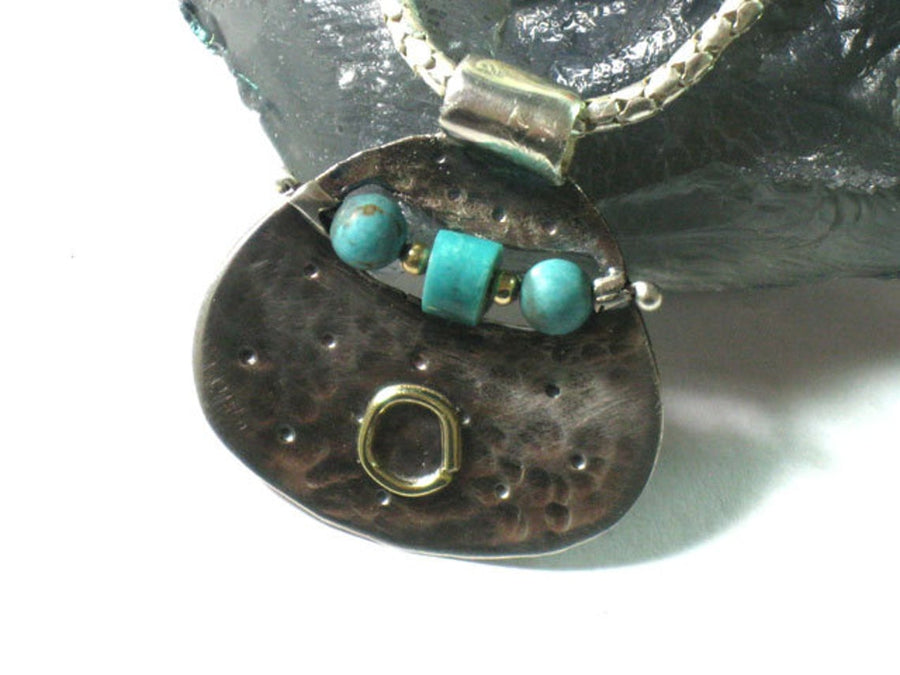 Silver Turquoise Chain Pendant Necklace