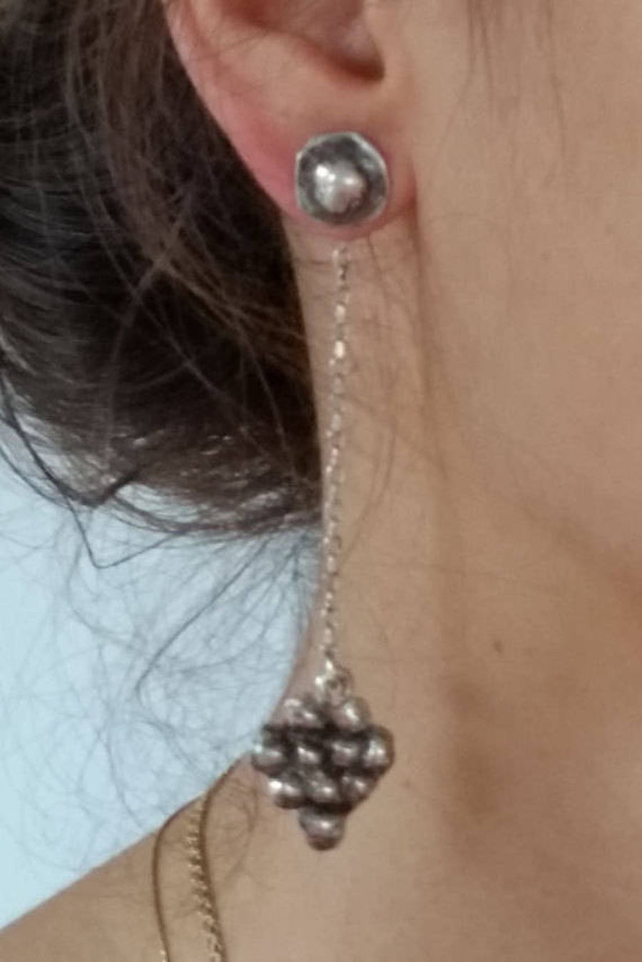Long Sterling Silver Chain Earrings
