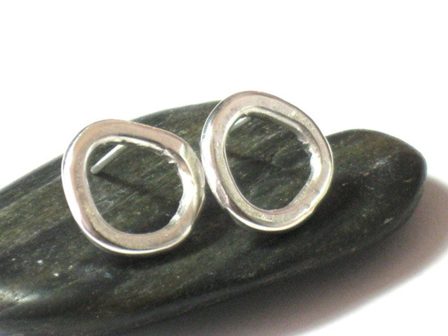 Everyday Hammered Silver Ear Studs