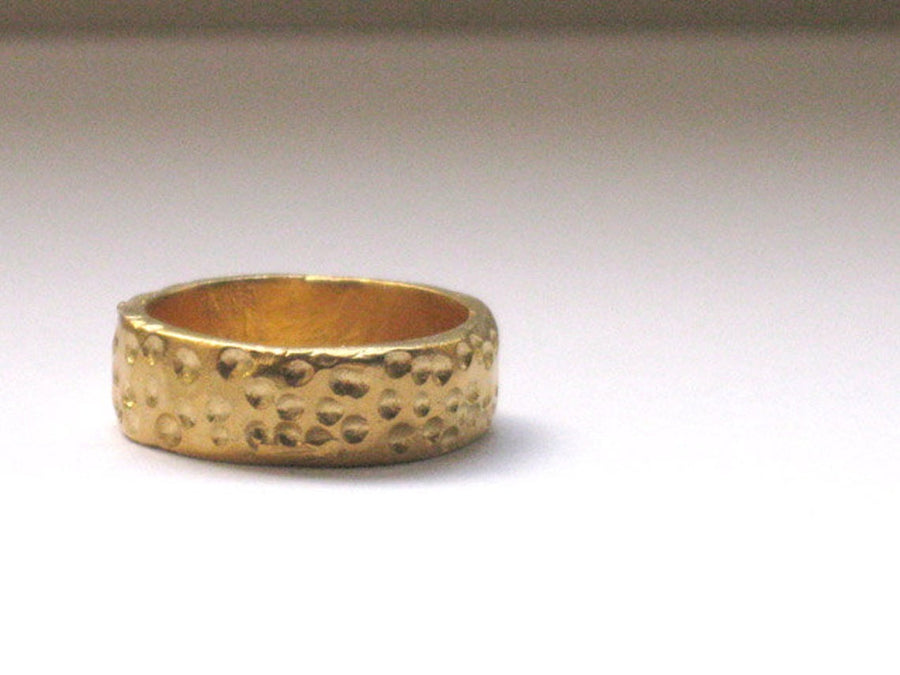 Textured 14K Solid Gold Wedding Band.