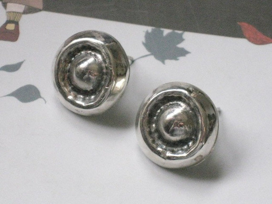 Round Earring Studs, Silver Studs, Sterling Studs, Medium Ear Studs,Statement Earrings,Artisan Earrings,Hand Crafted Earrings,Everyday Posts