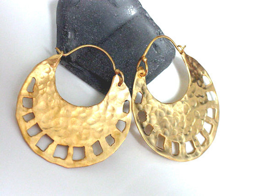 Bohemian Large Gold Hoop Earrings.