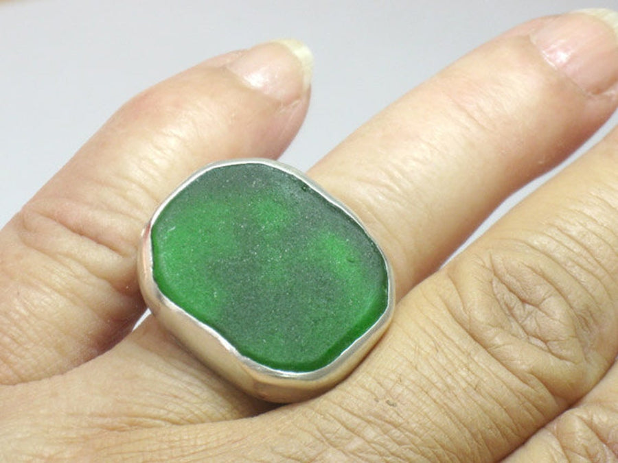 Two Tones Sea Glass Ring