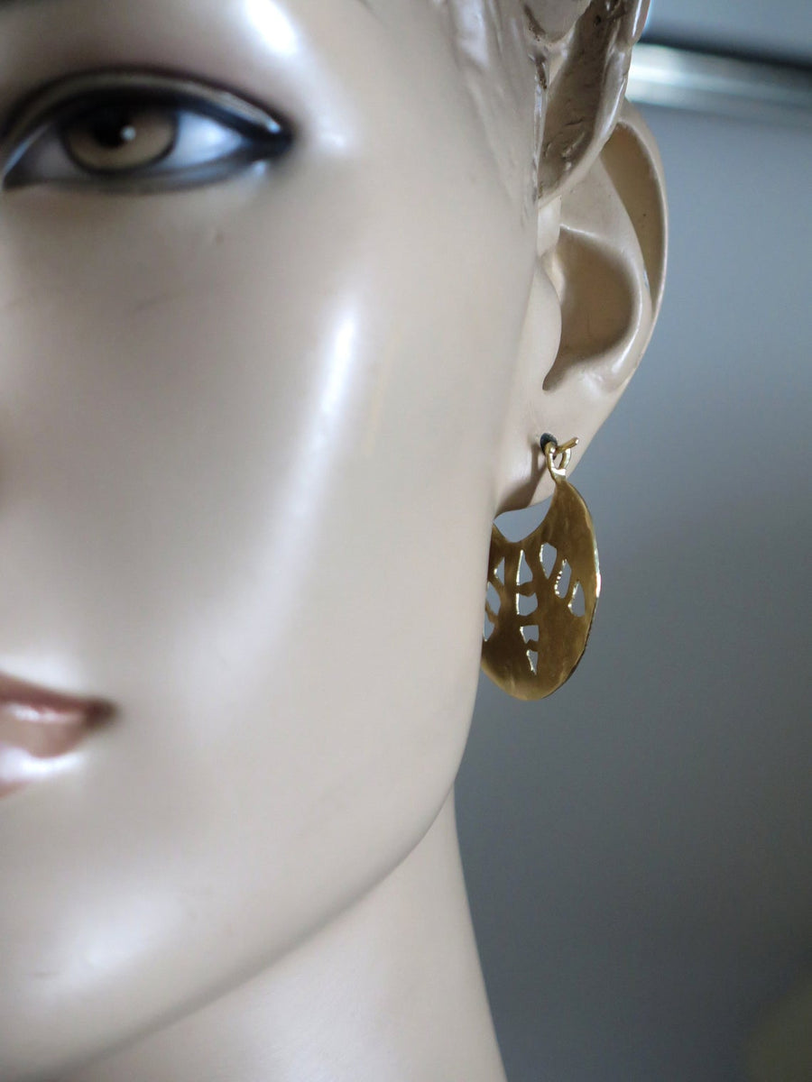Large Cut Out Gold Hoop Earrings