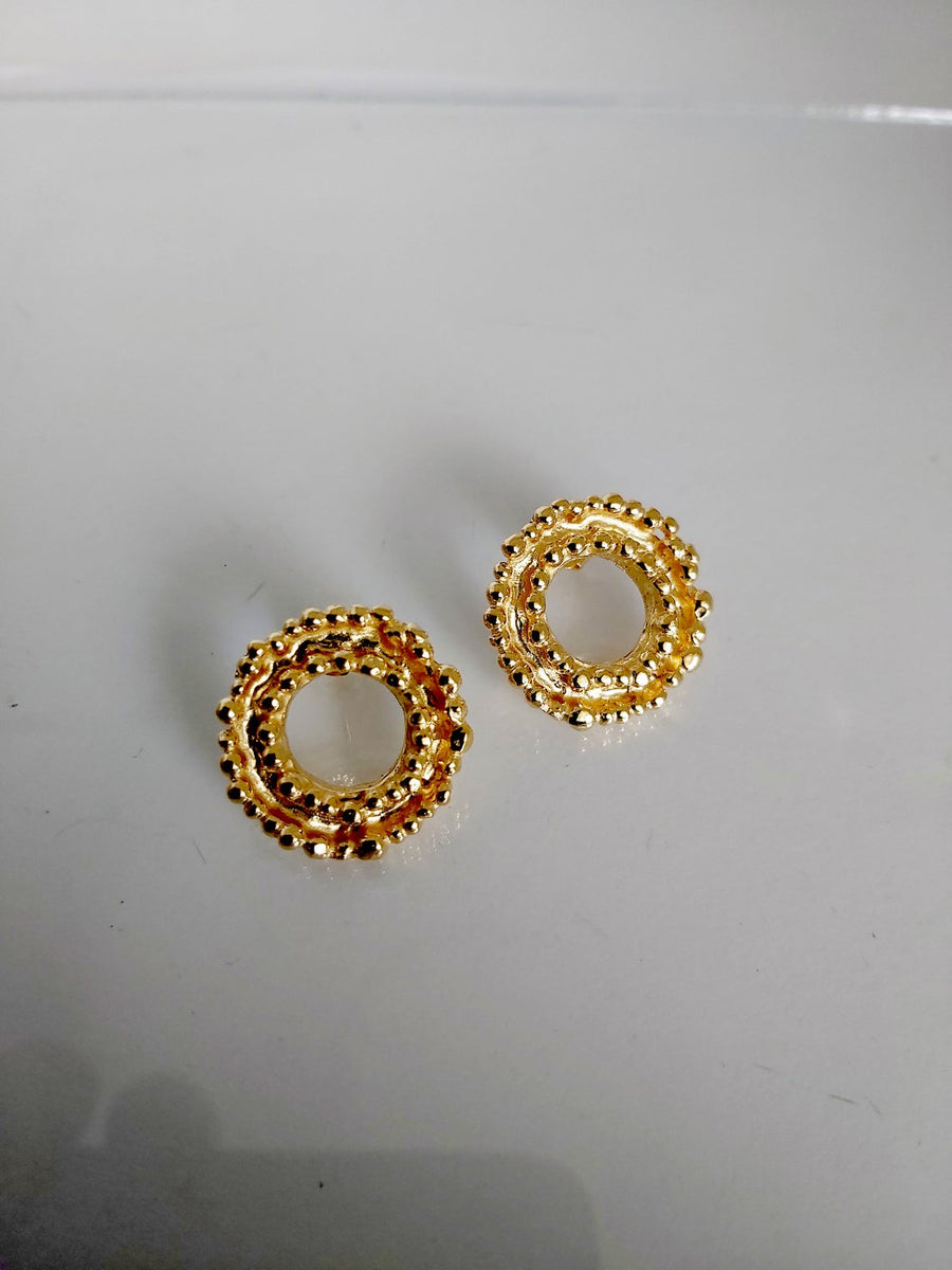 Circle Stud Earrings,Gold Stud Earrings,Round Jewelry Studs,Round Stud Earrings,Handcrafted Jewelry,Large earring studs,Geometric Jewelry