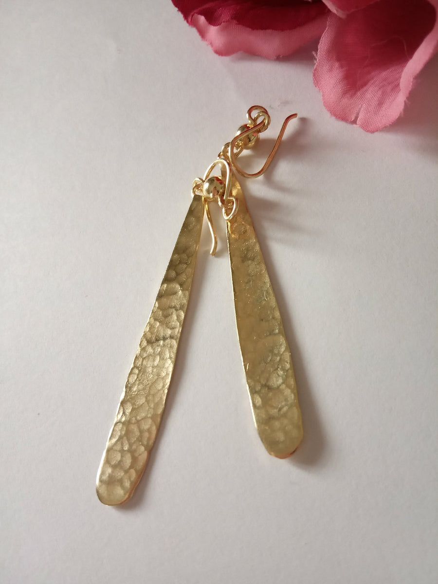 Long Gold Earrings, Lightweight earrings, Minimalist Dangles, Simple Gold Earrings, Thin Earrings, Nature Inspired, Gift for Girlfriend