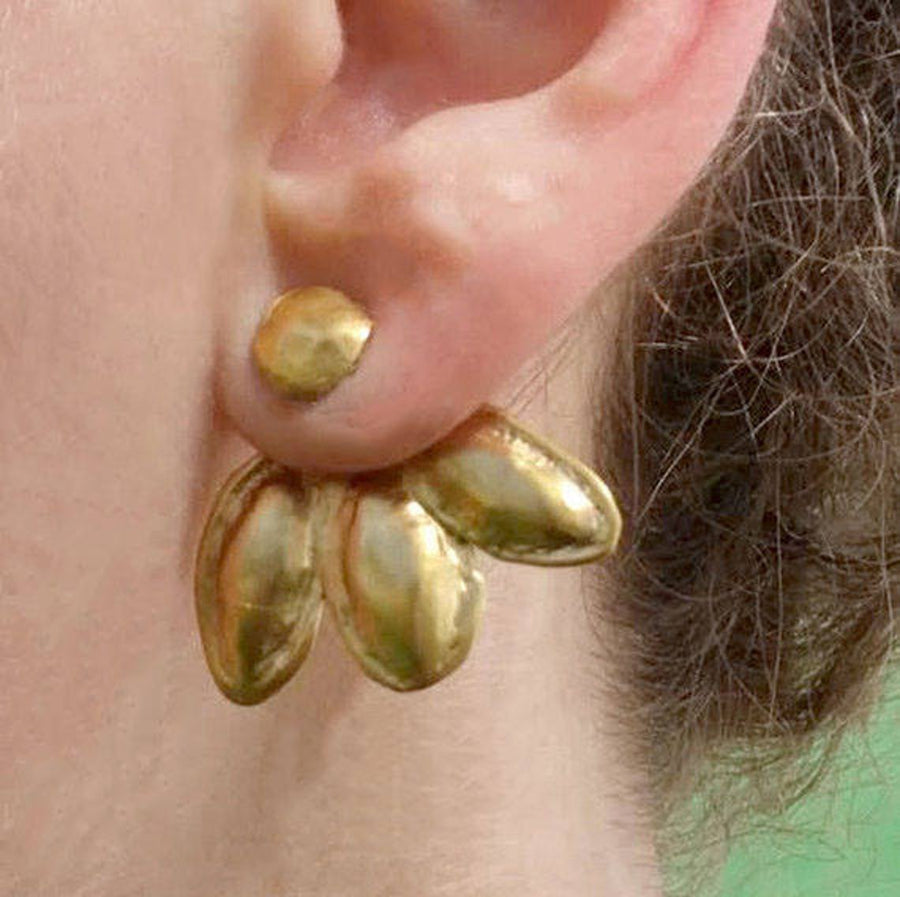 Rose Gold Botanical Ear Jacket Earrings