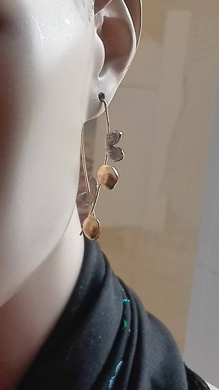 Two Tone Unique Dangle Earrings