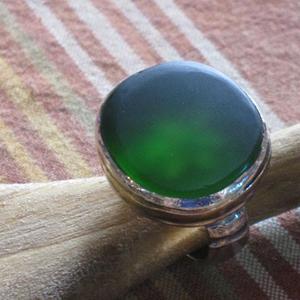Sterling Silver Green Sea Glass Ring