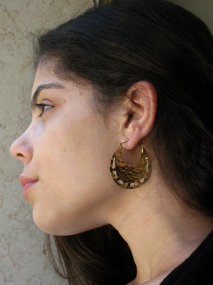 Bohemian Large Gold Hoop Earrings.
