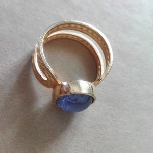 Gold Tanzanite handmade Ring