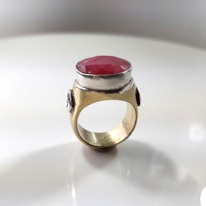 Handmade ruby ring,Silver Brass Stone,Ruby Red Ring,Large Ruby Ring,Gemstone Jewelry,Ruby Jewelry,Gemstone Ring,Red Ring,Gift for Her