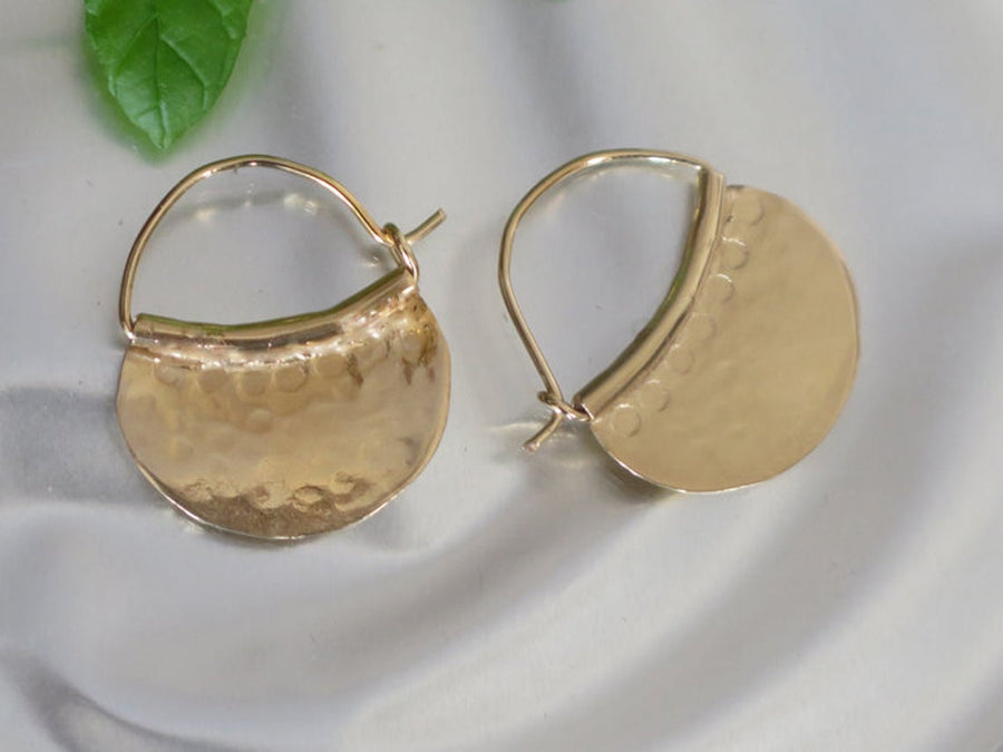 Gold Hoop Earrings,Everyday Earrings,Gold Hoops,Textured Jewelry,Tribal Gold,Hand crafted Hoops,Unique for Women,Gift for her