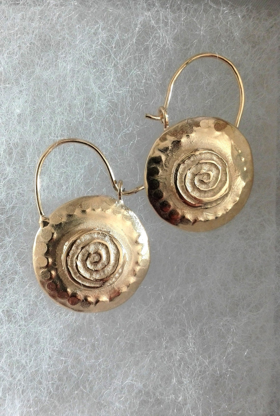 Round Gold Spiral Earring Hoops