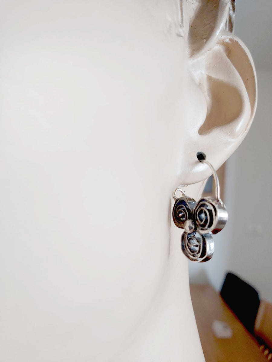 Organic Spiral Sterling Hoop Earrings