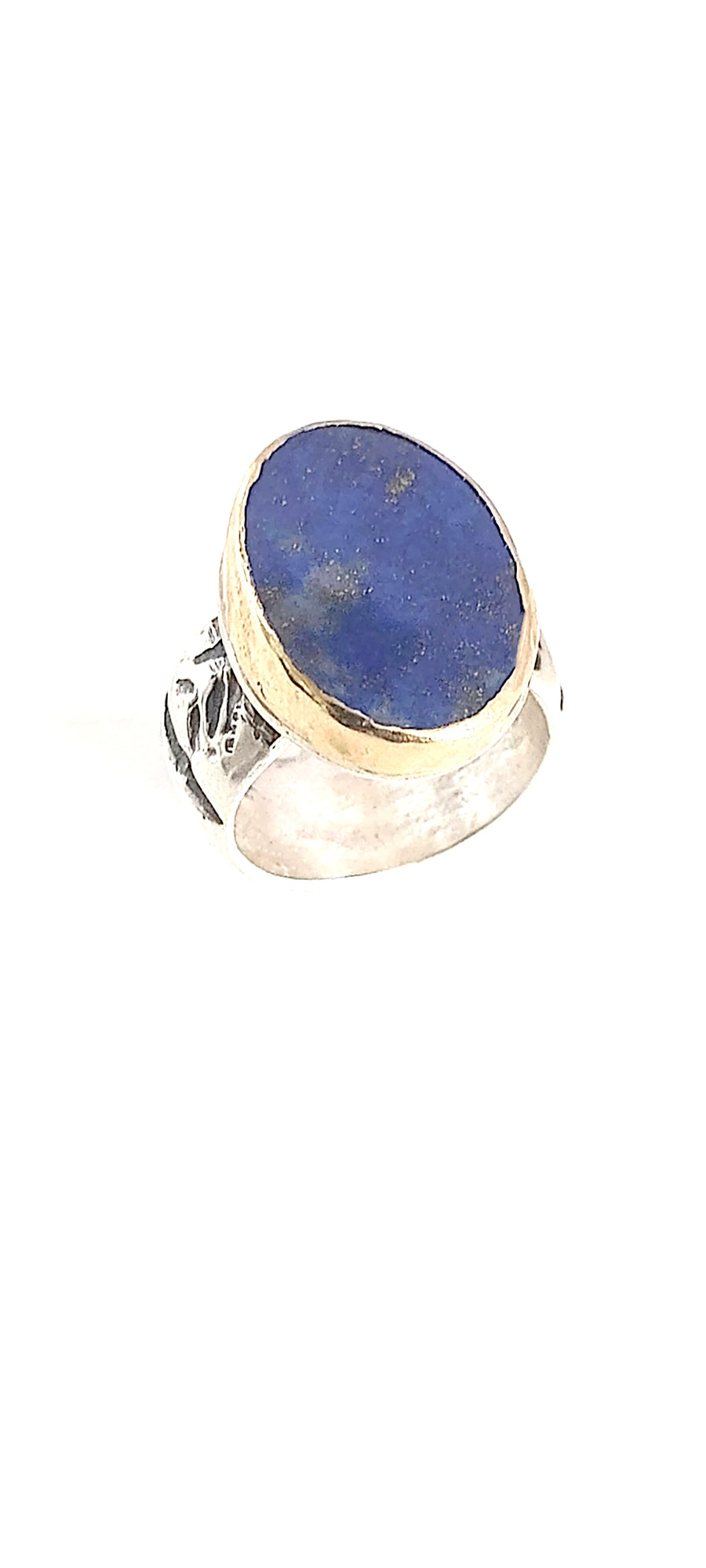 Lapis Lazuli Silver solid Gold Ring