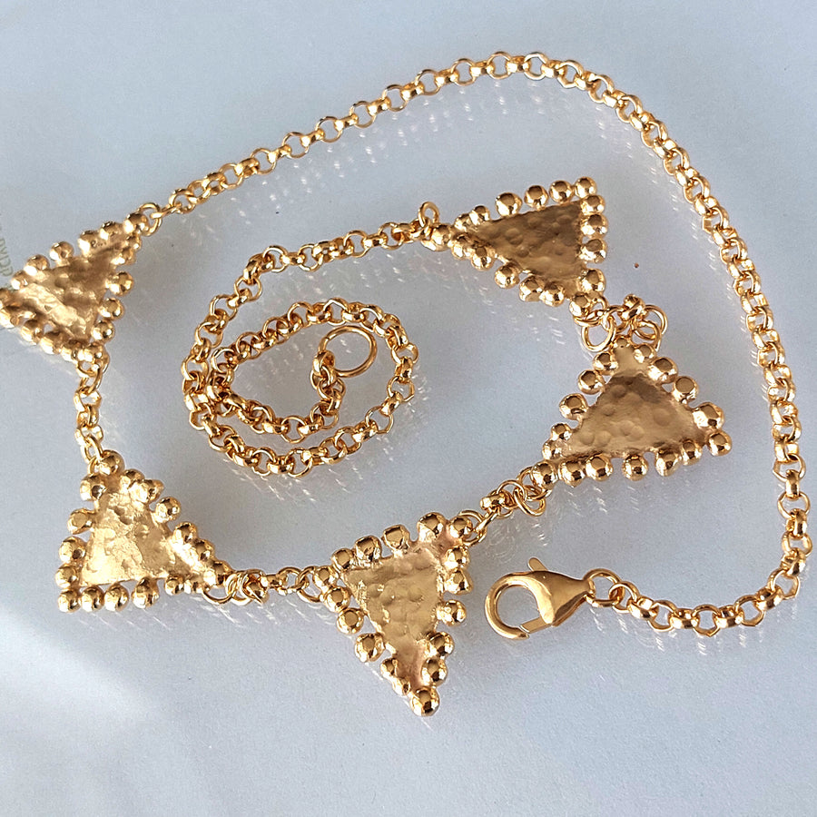 Gold Triangles Chain Necklace