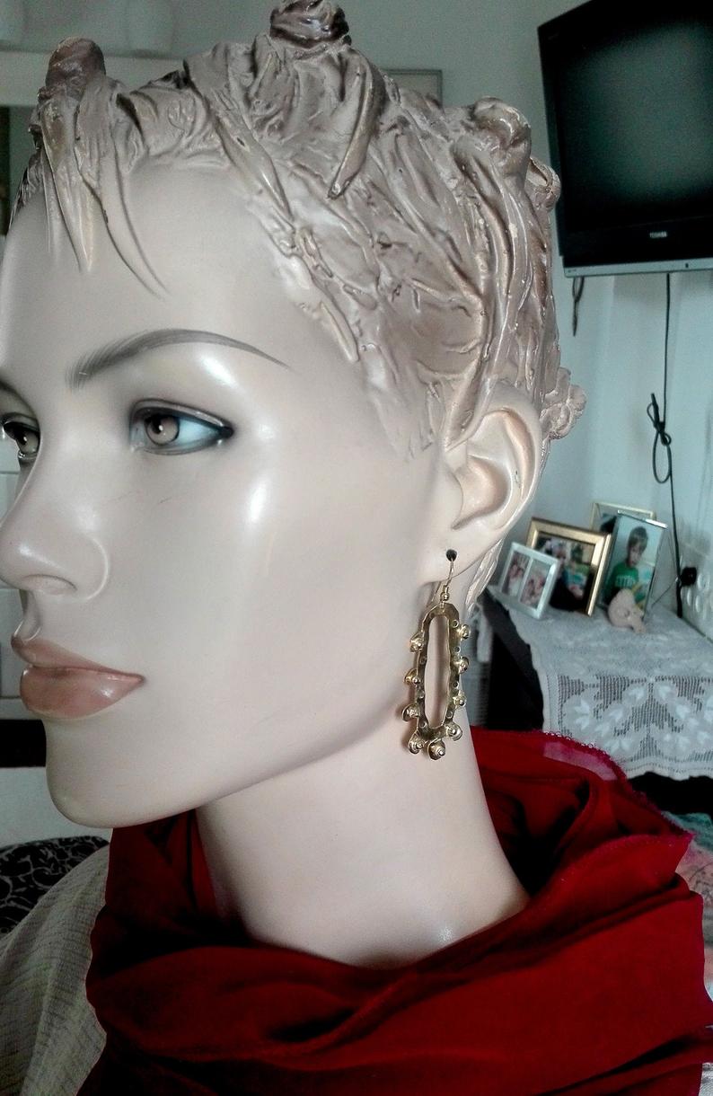 Long Gold Bohemian Dangle Earrings