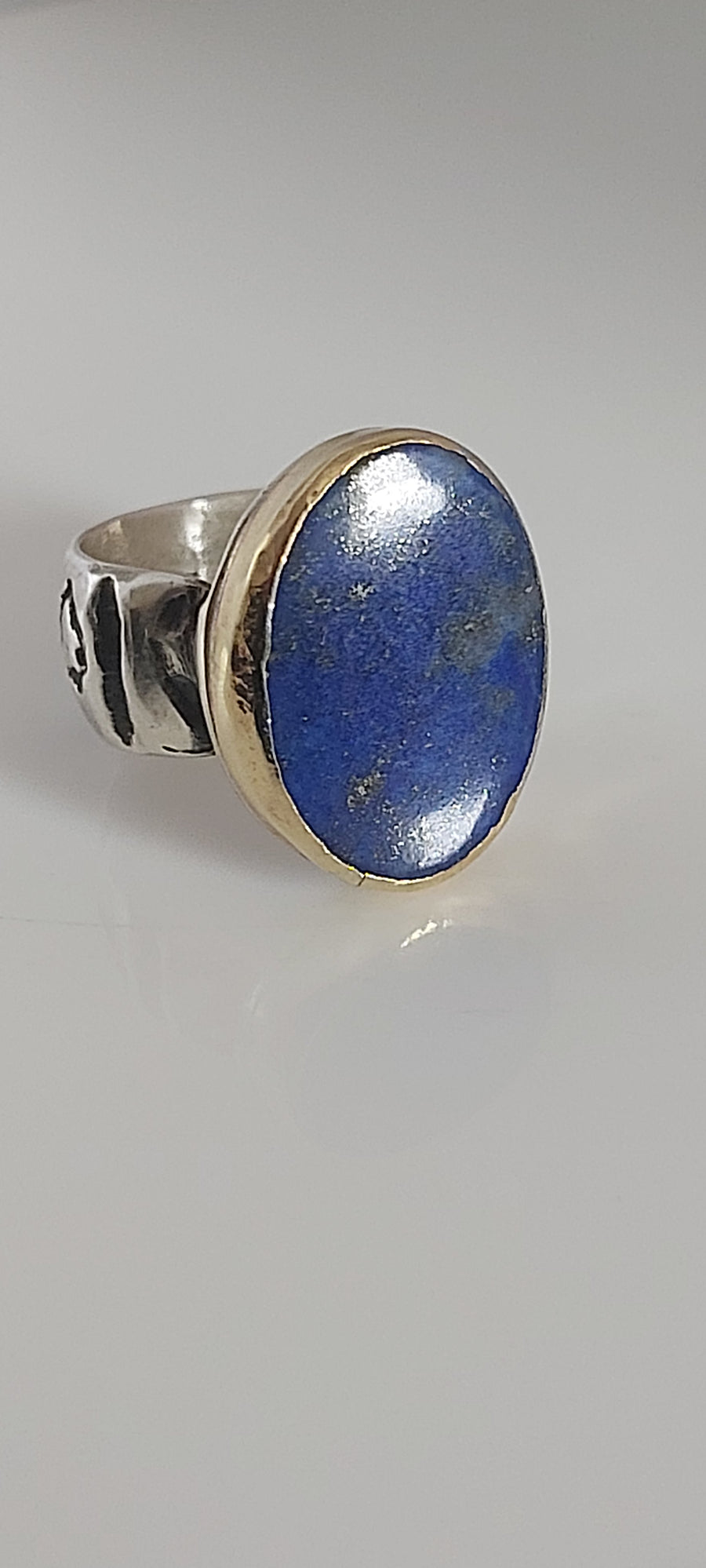 Lapis Lazuli Silver solid Gold Ring