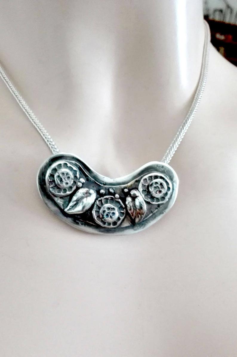 Nature Inspired Sterling Pendant Necklace