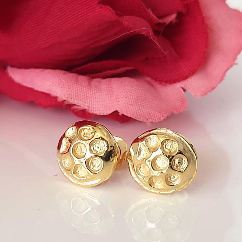 Small Textured Gold Studs